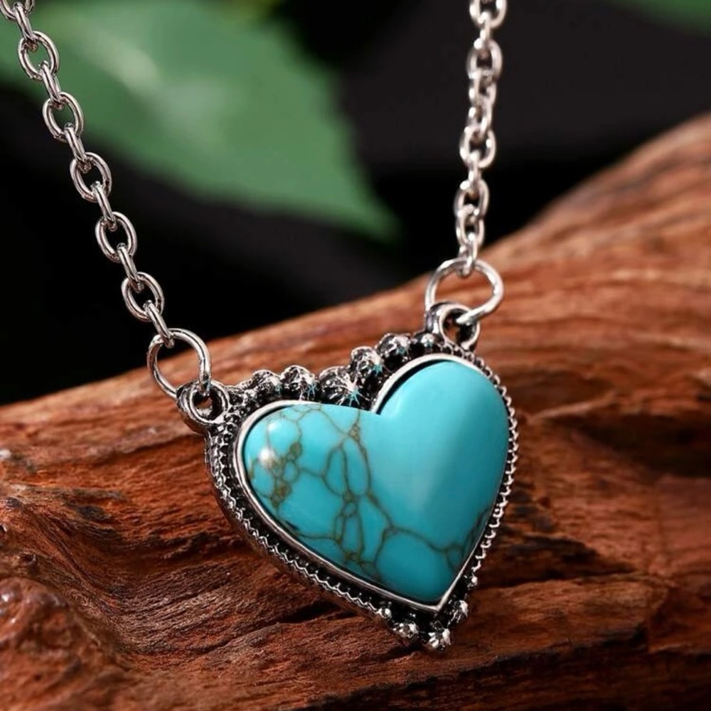 Turquoise Heart Pendant Necklace